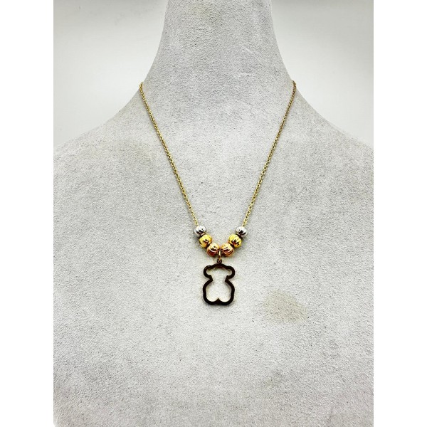 Gold Zincirli Ayıcık Modelli Kolye